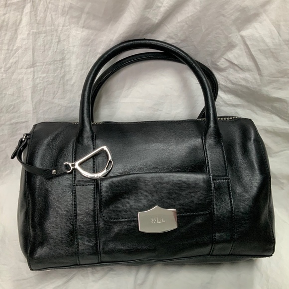 Lauren Ralph Lauren Black Leather Satchel Bag - Picture 1 of 10